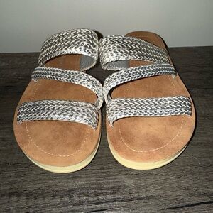 Madden Girl Tan and Cream Sandals
